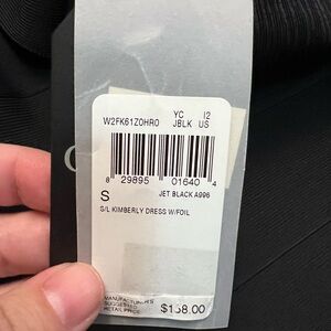 NWT Guess Kimberly Bandage Foil Accent Black V Neck Dress S